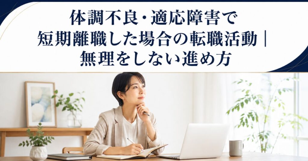 体調不良・適応障害で短期離職した場合の転職活動｜無理をしない進め方
