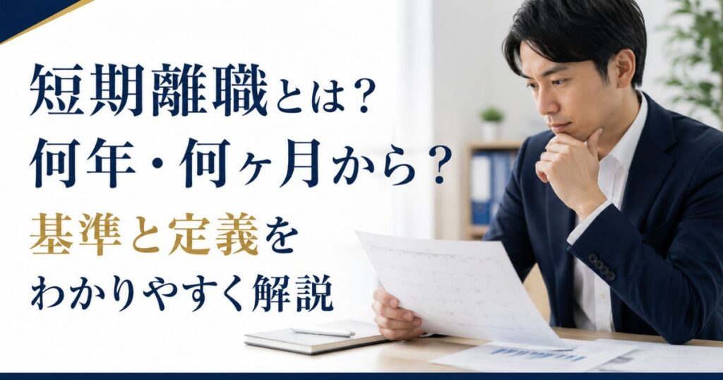 短期離職とは？何年・何ヶ月から？基準と定義をわかりやすく解説