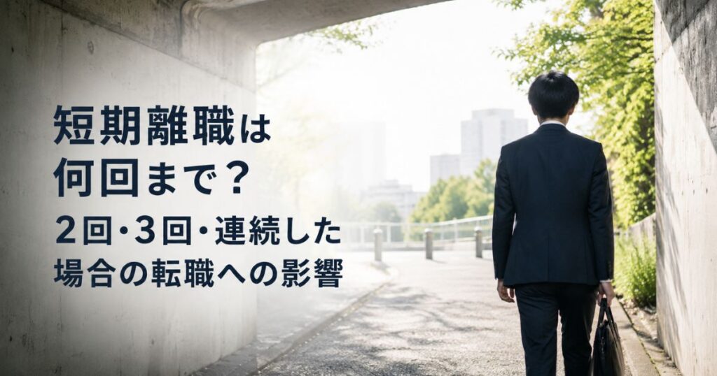 短期離職は何回まで？2回・3回・連続した場合の転職への影響