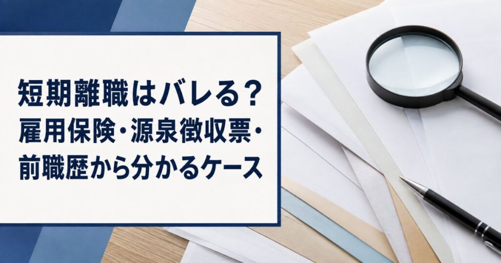 短期離職はバレる？雇用保険・源泉徴収票・前職歴から分かるケース