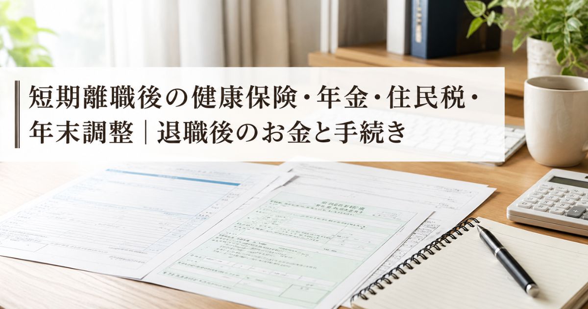 短期離職後の健康保険・年金・住民税・年末調整|退職後のお金と手続き