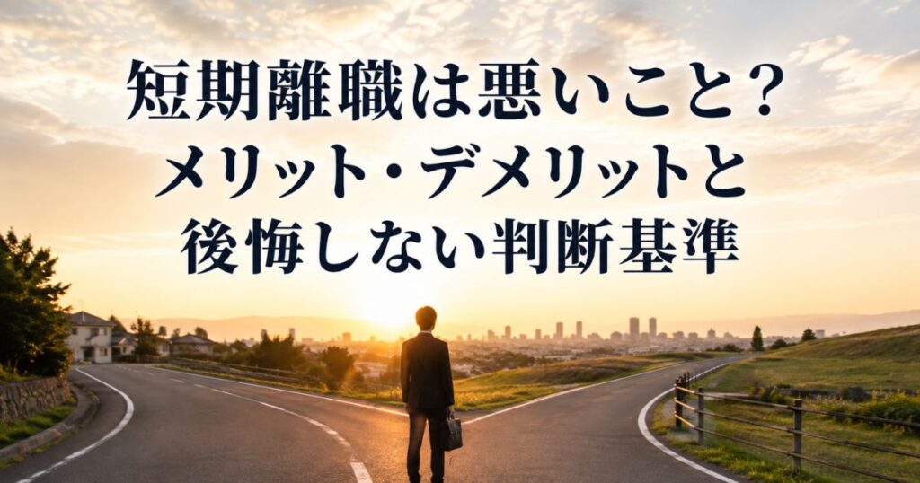短期離職は悪いこと？メリット・デメリットと後悔しない判断基準