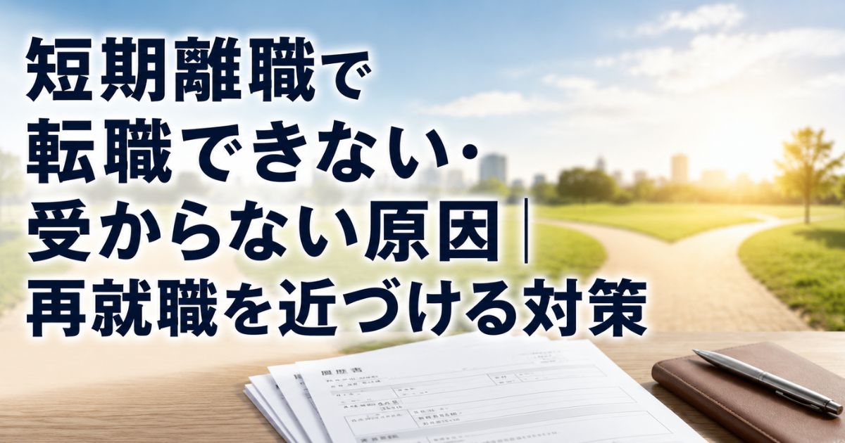 短期離職で転職できない・受からない原因|再就職を近づける対策