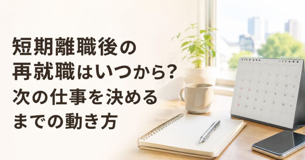 短期離職後の再就職はいつから？次の仕事を決めるまでの動き方