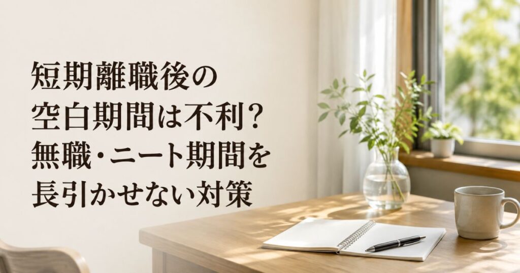 短期離職後の空白期間は不利？無職・ニート期間を長引かせない対策