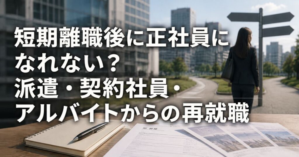 短期離職後に正社員になれない？派遣・契約社員・アルバイトからの再就職