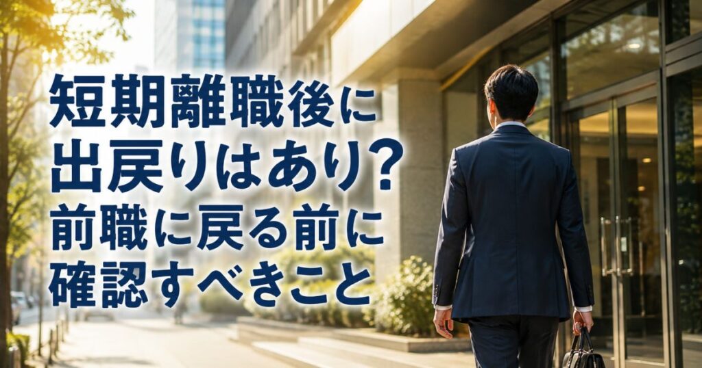 短期離職後に出戻りはあり?前職に戻る前に確認すべきこと
