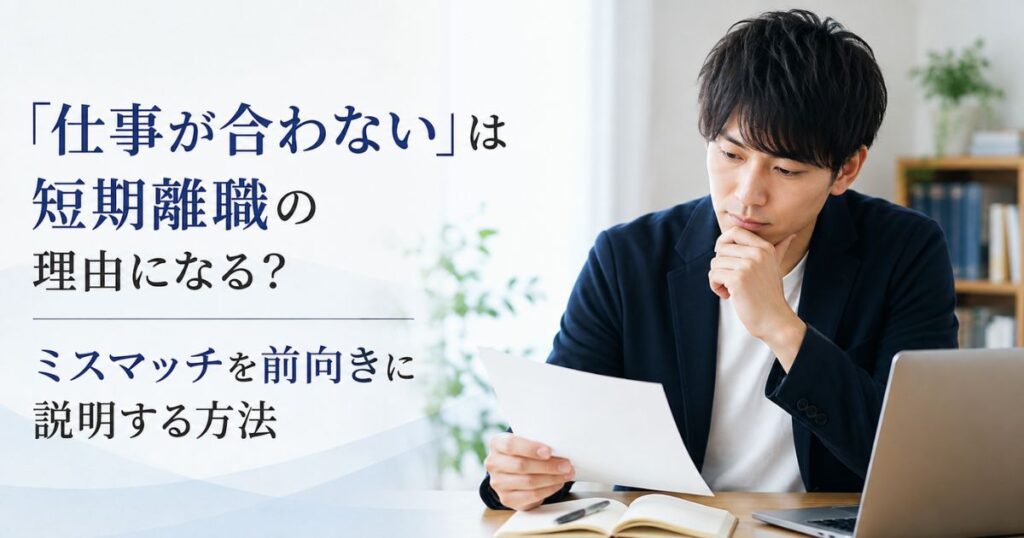 「仕事が合わない」は短期離職の理由になる？ミスマッチを前向きに説明する方法