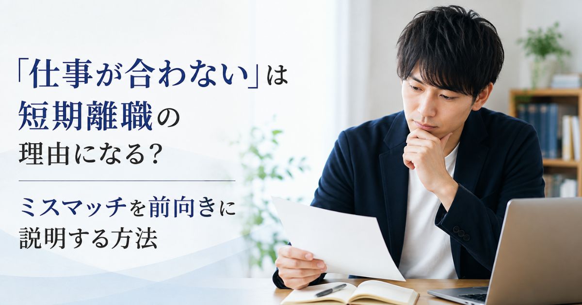「仕事が合わない」は短期離職の理由になる?ミスマッチを前向きに説明する方法