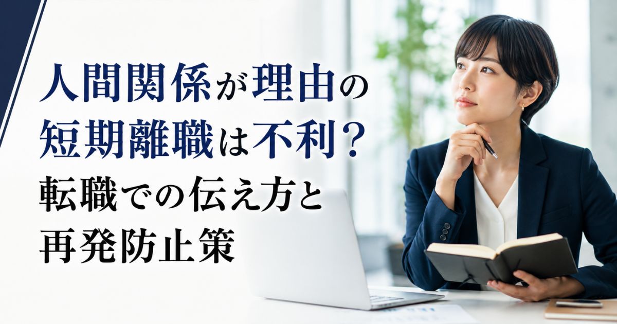 人間関係が理由の短期離職は不利?転職での伝え方と再発防止策