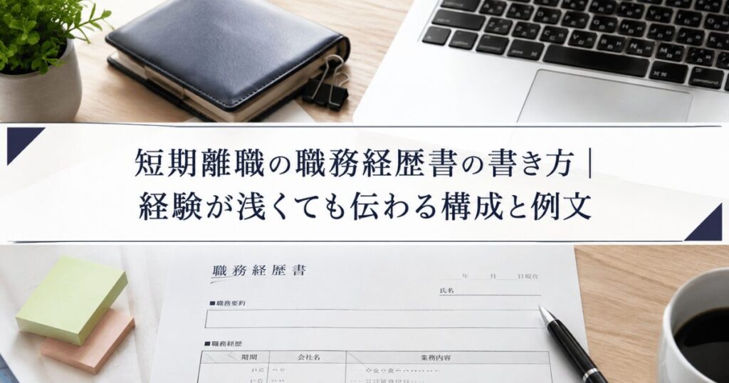 短期離職の職務経歴書の書き方｜経験が浅くても伝わる構成と例文