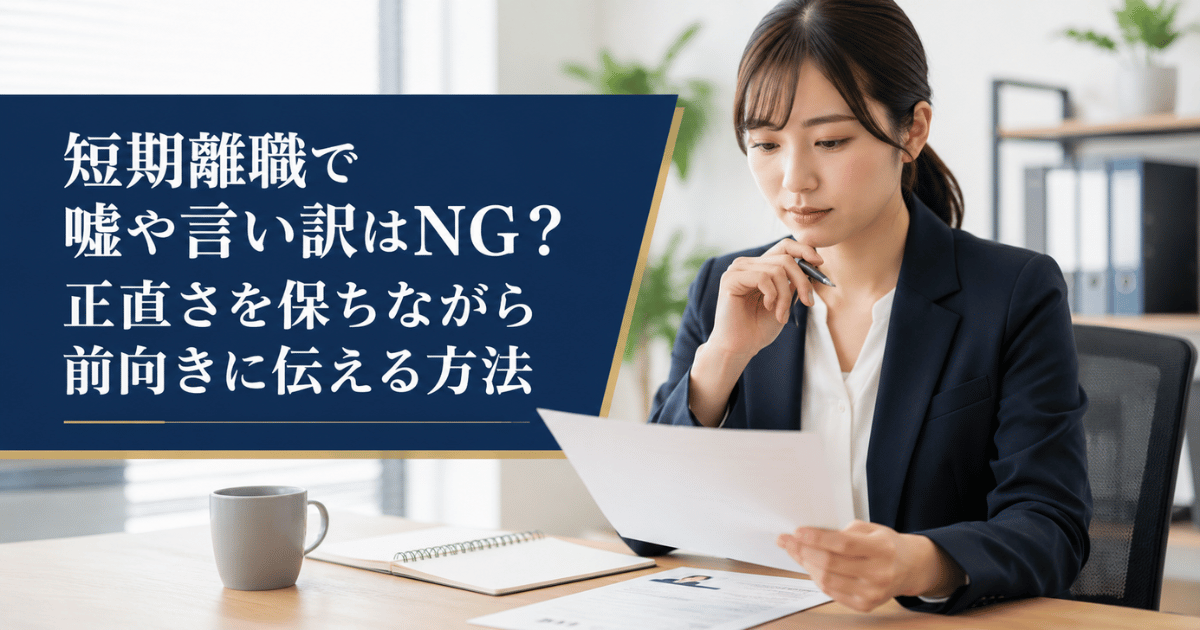 短期離職で嘘や言い訳はNG?正直さを保ちながら前向きに伝える方法